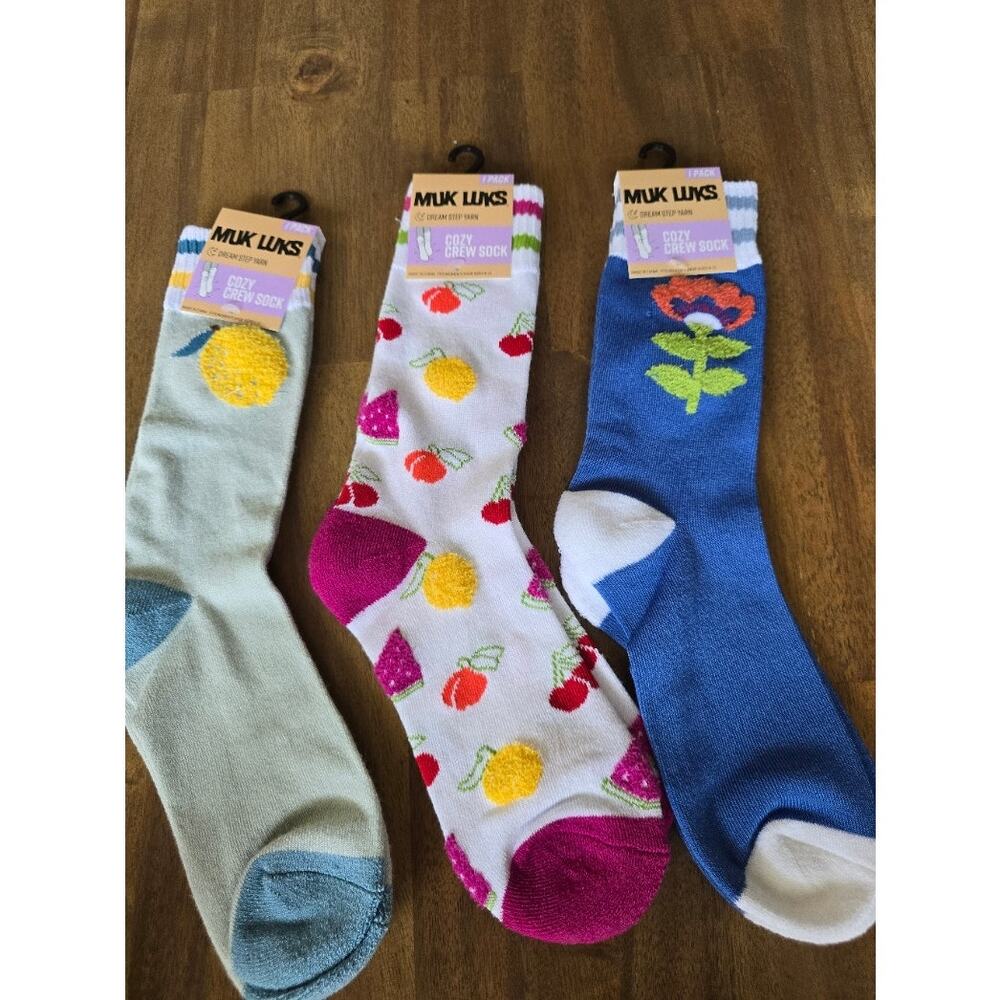 MUK LUKS Women's Dream Step Cozy Crew Sock, 1-Pack Lot of 3